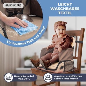 Scaun portabil pentru copii Mobiclinic Kids Monkey pliabil 5 puncte de siguranta culoare beige - Img 6
