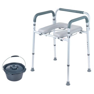 Scaun toaleta VEVOR FBL730211 Reglabil 7 trepte Capacitate 158 kg Eimer 58 L - Img 9