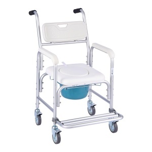 Scaun toaleta VEVOR FBL760637, capacitate 159 kg, cu roti si suport picioare