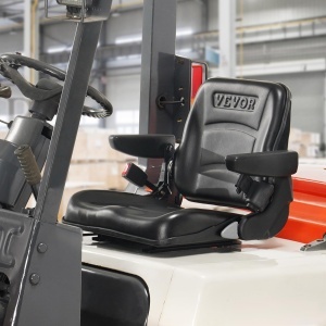 Scaun tractor VEVOR TY-B17-1AF, PVC, Negru, cu Spatar Reglabil si Centura de Siguranta - Img 9