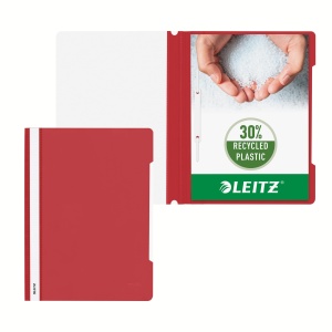 Schnellhefter Leitz A4, 25 bucati, 60 foi, reciclat, rosu - Img 7