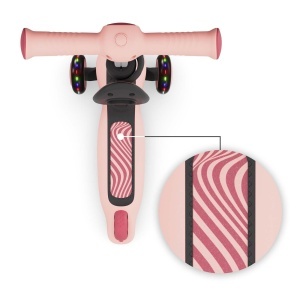 Scooter echilibrat Kinderkraft Halley 2 in 1, cu roti LED, roz, pliabil - Img 4