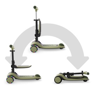 Scooter echilibrat Kinderkraft Halley 2-in-1, inaltime sezut ajustabila 25-33 cm, LED-uri, verde - Img 6