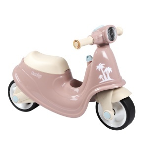 Scooter pentru copii Smoby, roz, cu design retro, cu cheie mecanica si roti silentioase