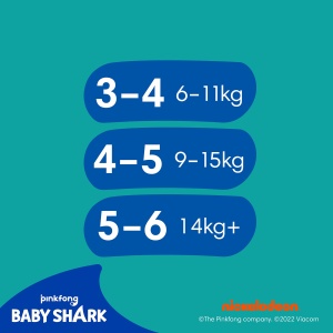 Scutece de inot Pampers Splashers Baby Shark 4-5, 11 buc, 9kg-15kg - Img 8