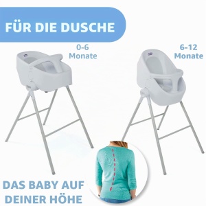 Sediu de dus pentru bebelusi Chicco Bubble Nest, gri, recomandat de la nastere pana la 11 kg - Img 3
