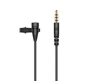 Sennheiser XS Lav Microfon Lavalier Mobil Omnidirectional Clip-On | cu conector TRRS de 3,5 mm si cablu de 2 m | pentru inregistrarea interviurilor, vlogurilor si podcasturilor | Negru (509260)