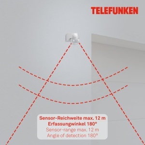 Senzor de miscare exterior TELEFUNKEN, IP44, 12m, 180, argintiu - Img 5