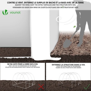 Serra VOUNOT 3x2x2m, Folie Protectie Plante, Alb - Img 6
