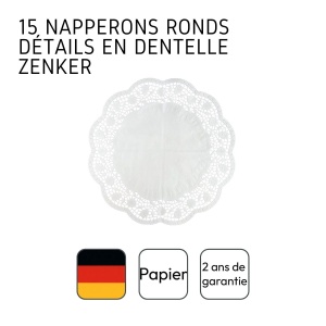 Servetele de Tort Zenker, 15 buc, 35 cm, alb - Img 4