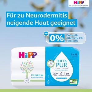 Servetele umede HiPP Soft Pur, 864 buc, hypoalergenice, fara parfum, pentru piele sensibila - Img 5