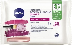 Servetele umede NIVEA pentru demachiere, 25 bucati, cu ulei de migdale, pentru piele sensibila