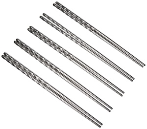 Set 10 betisoare din inox Fackelmann Asia Line reutilizabile argintii