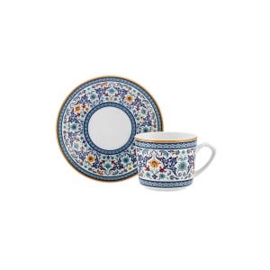 Set 12 Cani de Cafea Karaca Beylerbeyi, 80 ml, Portelan, Design Traditional Albastru - Img 8