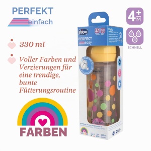 Set 2 Biberoane Anti-Colic Chicco, 330ml, Ergonomice, Diverse Culori - Img 6