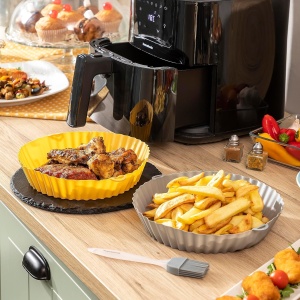 Set 2 forme din silicon InnovaGoods pentru friteuze cu aer cald antiaderente reutilizabile gri - Img 7