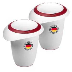 Set 2 Oale de Amestec Westmark cu Capac, 1L, AlbRosu