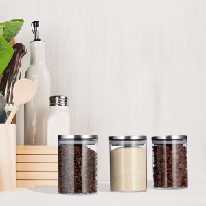 Set 3 Borcane Sticla cu Capac Metalic, 750ml, Transparent - Img 3