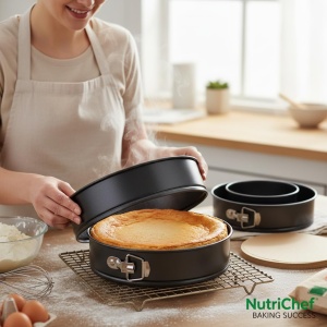 Set 3 Forme de Copt NutriChef din Carbon Stahl cu Antiaderenta, 152025 cm - Img 2