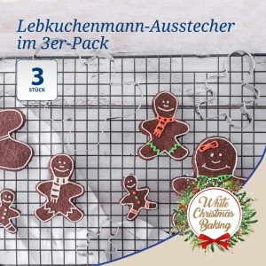 Set 3 forme prajituri Dr Oetker White Christmas Baking din inox model Lebkuchenmann - Img 3