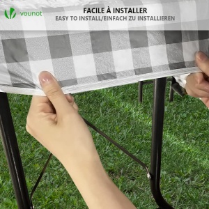 Set 3 Piese Huse pentru Masa si Scaune VOUNOT, Elastice, Waterproof, 183 cm - Img 5