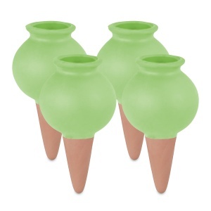Set 4 Ghiulele de Udare Relaxdays, 100 ml, VerdeTeracota pentru Plante