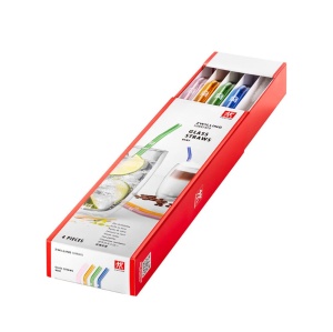 Set 4 Paie din Sticla ZWILLING Sorrento Reutilizabile 23 cm Multicolore Cu Perie de Curatare