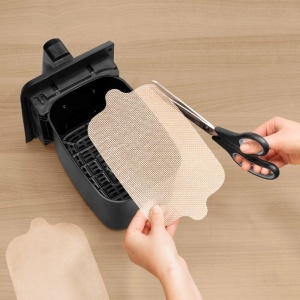 Set 4 protectii reutilizabile antiaderente pentru friteuza cu aer cald, ajustabile, 14,3 x 21,5 cm - Img 5