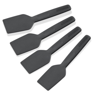 Set 4 spatule mini Fackelmann 25286 pentru Raclette plastic negru 16 cm