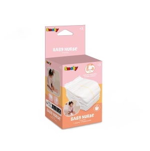 Set 4 Windeln pentru Papusi Smoby Baby Nurse, pentru Papusi de pana la 50 cm - Img 7