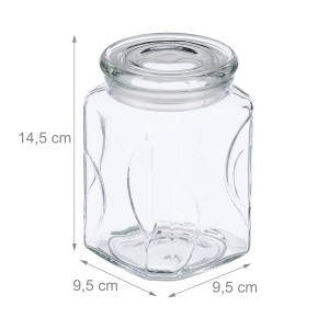 Set 6 Borcane Sticla Relaxdays cu Capac, 750 ml, Transparent, Etanse - Img 4