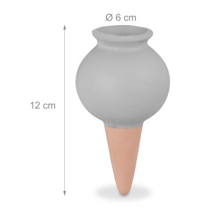 Set 6 Ghioceluri pentru Udat Plante - Relaxdays, Ceramica, TerracottaGri - Img 4