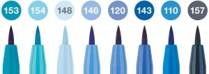 Set 8 Markere Faber-Castell Pitt Artist Pen Brush, Culoare Albastra - Img 3