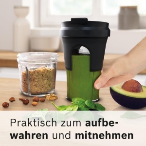 Set accesorii multifunctional Bosch TastyMoments MUZ45XTM1, 5-in-1, pentru mixare, tocare si depozitare - Img 4