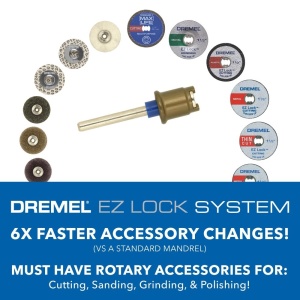 Set accesorii pentru slefuire si polishare Dremel EZ726-01, 8 piese, sistem EZ Lock - Img 3