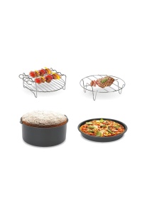 Set accesorii Tefal Easy Fry XL XA1120 4 piese antiaderent otel inoxidabil gri - Img 6