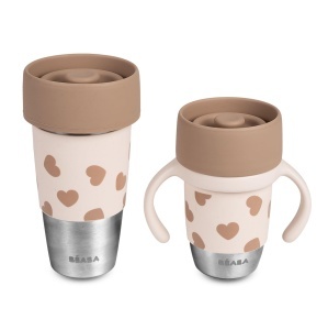 Set Beaba Mini Me, Termoflacon izolat si Canita din otel inoxidabil, 480 ml si 240 ml