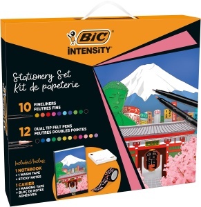 Set BIC Intensity 22 Markere Dual Tip si Fineliner, Notizbuch si Klebezettel