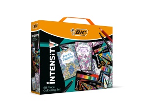Set BIC Intensity 24 Creioane Colorate, 24 Markere, 10 Fineliner si 2 Caiete de Colorat