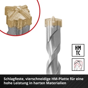 Set burghie beton Einhell SDS Plus 7 piese 210 mm otel 40Cr varf centrare - Img 4