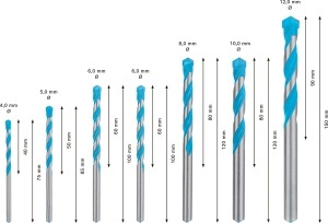 Set burghie Bosch EXPERT CYL-9 MultiConstruction 7 piese O 4-12 mm pentru beton lemn metal - Img 2