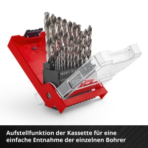 Set burghie metal Einhell 19 piese HSS-G otel HSS 4241 varf 135deg cu caseta de depozitare - Img 7