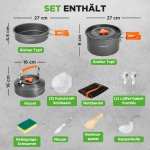 Set Camping NutriChef, 10 Piese, Aluminiu, Usor, Antiaderent - Img 3