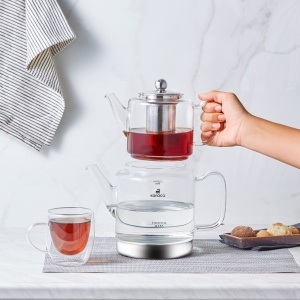 Set Ceainic Karaca Dora din Borosilikat, 2 L si 1 L, cu Filtru din Otel Inoxidabil - Img 4