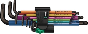 Set chei hexagonale Wera 05073593001, 9 piese, multicolor, BlackLaser