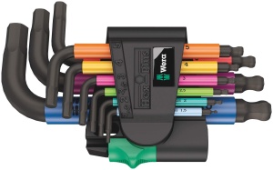 Set chei imbus Wera 05133164001 Hex-Plus 9 piese, multicolor, BlackLaser