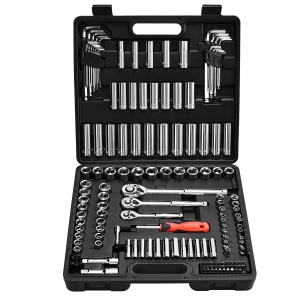 Set chei tubulare VEVOR 149 piese CR-V otel aliat SAE si metric cu trusa de depozitare