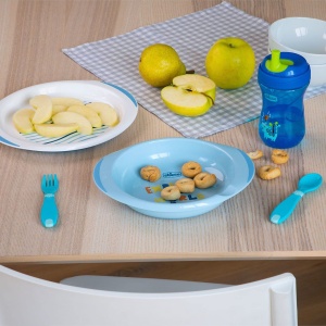 Set Chicco Baby Geschirr pentru hranirea bebelusului 12 luni albastru BPA Free - Img 6