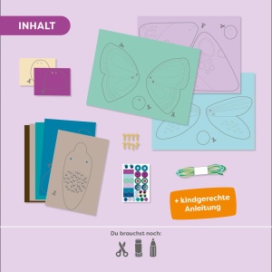 Set creativ HABA Hampeltier Schmetterlinge 3 fluturi mobili, inclusiv fotokarton si snur - Img 5