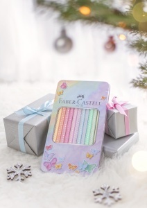 Set Creioane Colorate Faber-Castell Sparkle, 12 Culori Pastel, Metalletui - Img 4
